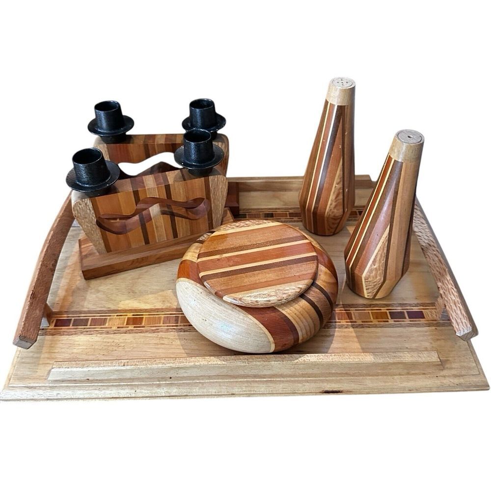Sovereign Woodworks New Zealand Tray Bowl Salt Pepper Shakers Candle Holder